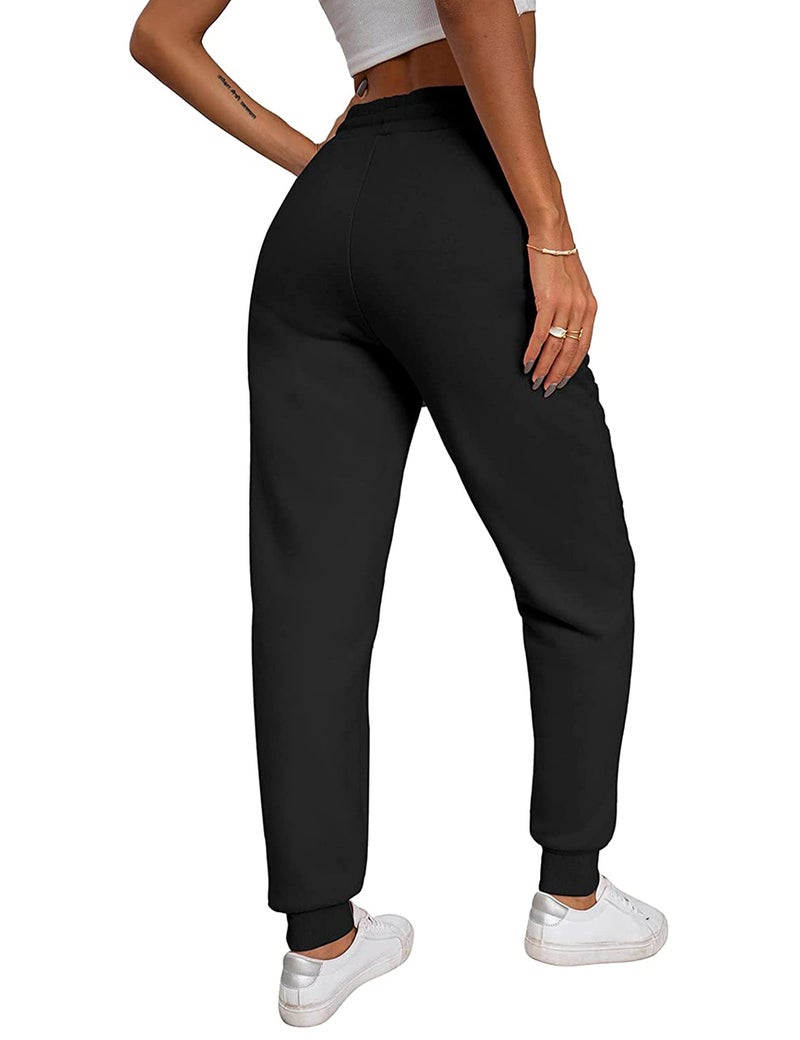 Yeokou Women's Warm Sherpa Lined Athletic Sweatpants Jogger Fleece Pants (XX-Large, Black) - Image 2